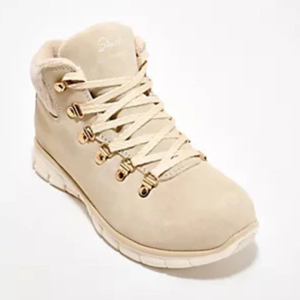 Skechers Synergy Water-Repellent Suede Lace-Up Hiker Boots Neutral Size‎ 11